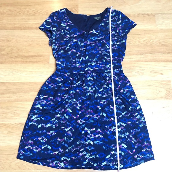LILY ROSE geometric Aztec blue Dress Sz Small - Picture 7 of 12